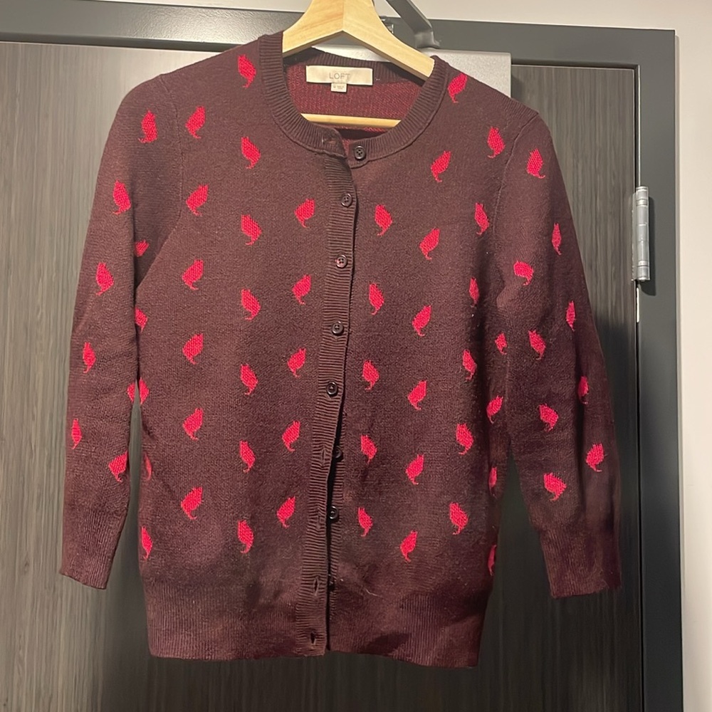 Loft Cat Print Cardigan